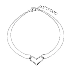 Bransoletki-YES Bransoletka srebrna - serce - Hearts