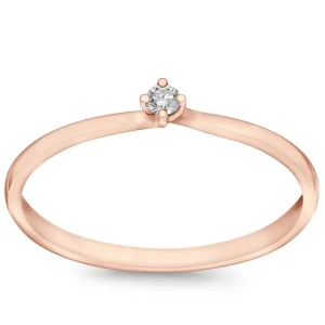 Pierścionki | Valentine-YES Pierścionek z różowego złota z diamentem - 0,05 ct - Valentine
